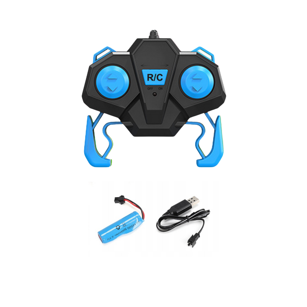 Nuotoliniu būdu valdomas kaskadinis automobilis, mėlynas