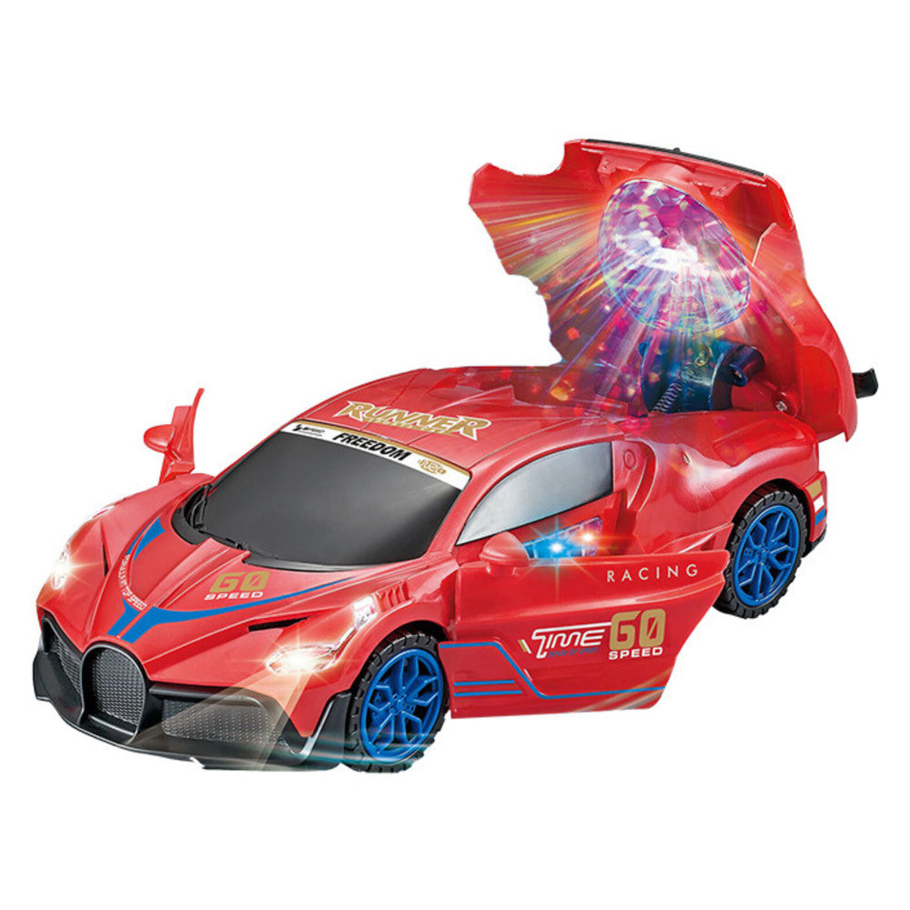 Sportinis automobilis su kliūčių jutikliu, garso ir šviesos efektais, raudonas