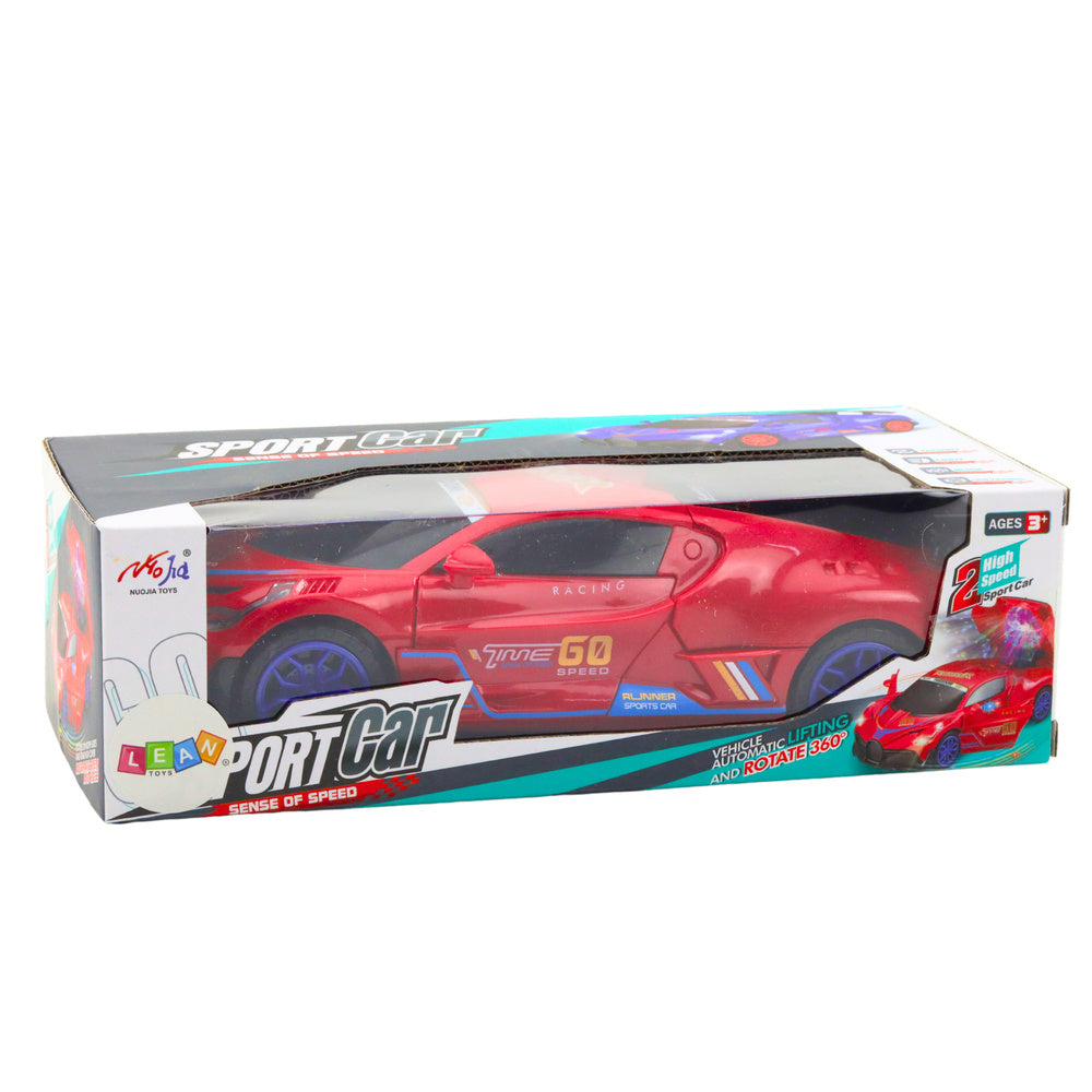 Sportinis automobilis su kliūčių jutikliu, garso ir šviesos efektais, raudonas