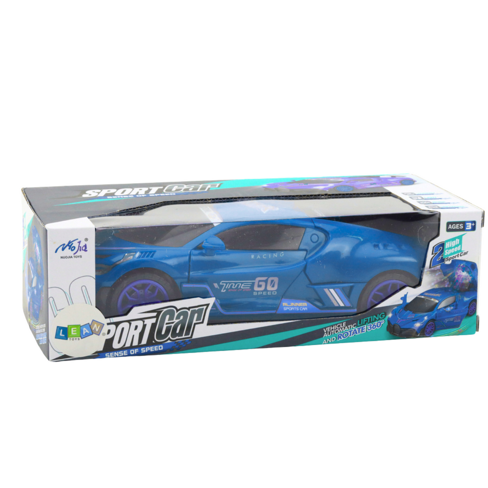Sportinis automobilis su kliūčių jutikliu, garso ir šviesos efektais, mėlynas