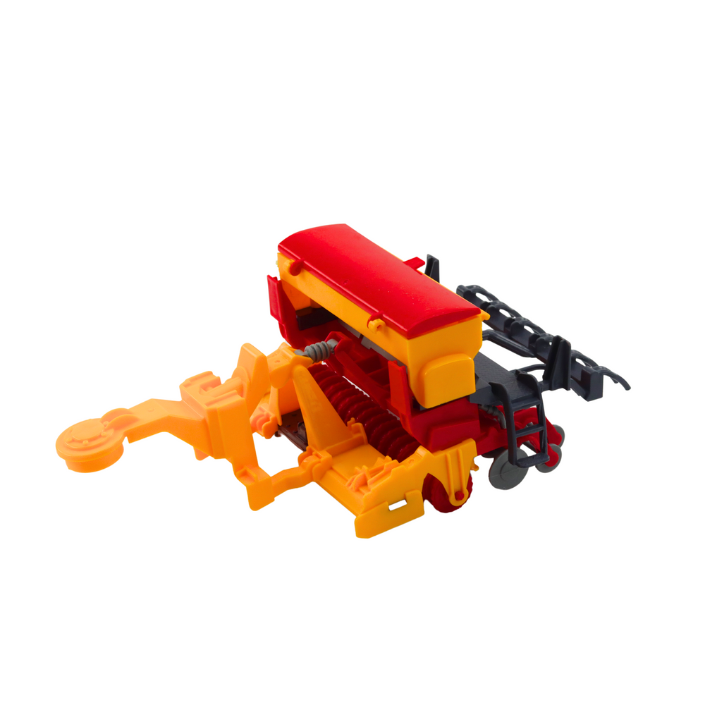 Žaislinio traktoriaus komplektas su sėjamąja, žalias