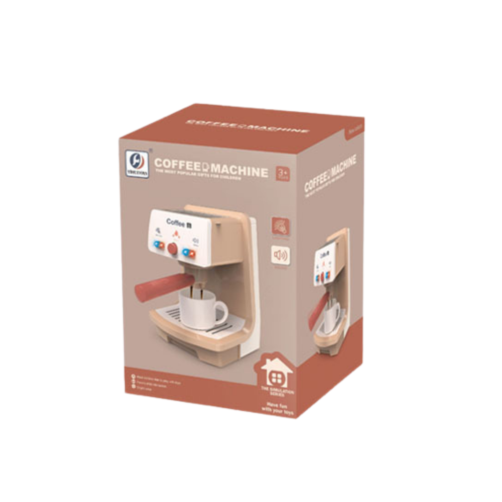 Žaislinis kavos virimo aparatas su šviesos ir garso efektais, rudas