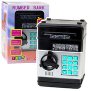 Šiuolaikinis ATM seifas su garso ir šviesos efektais, juodas