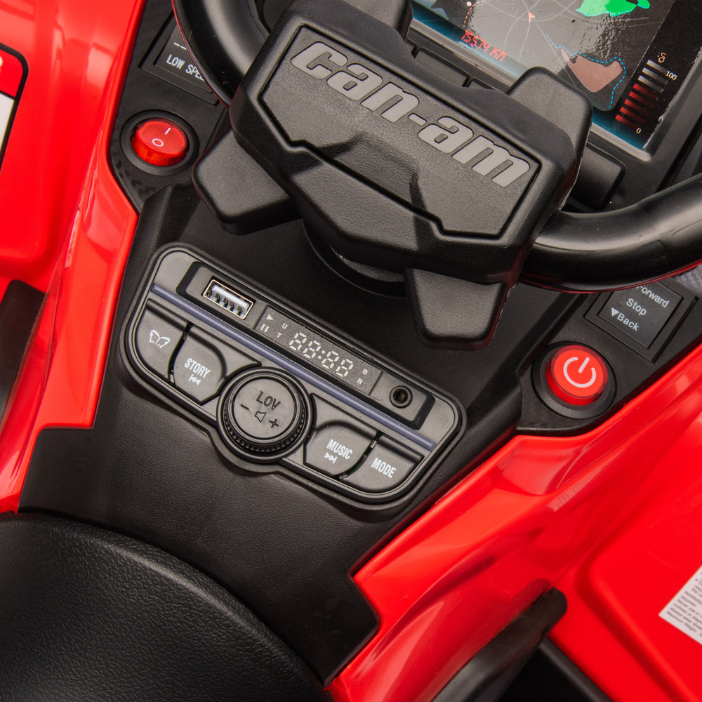 Elektrinis vienvietis keturratis vaikams Can Am Outlander 4x4 DK-CA005, raudonas