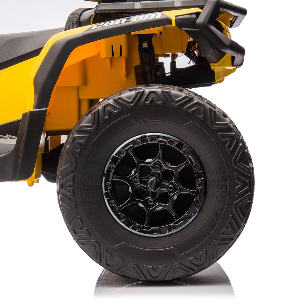 Elektrinis vienvietis keturratis vaikams Can Am Outlander 4x4 DK-CA005, geltonas