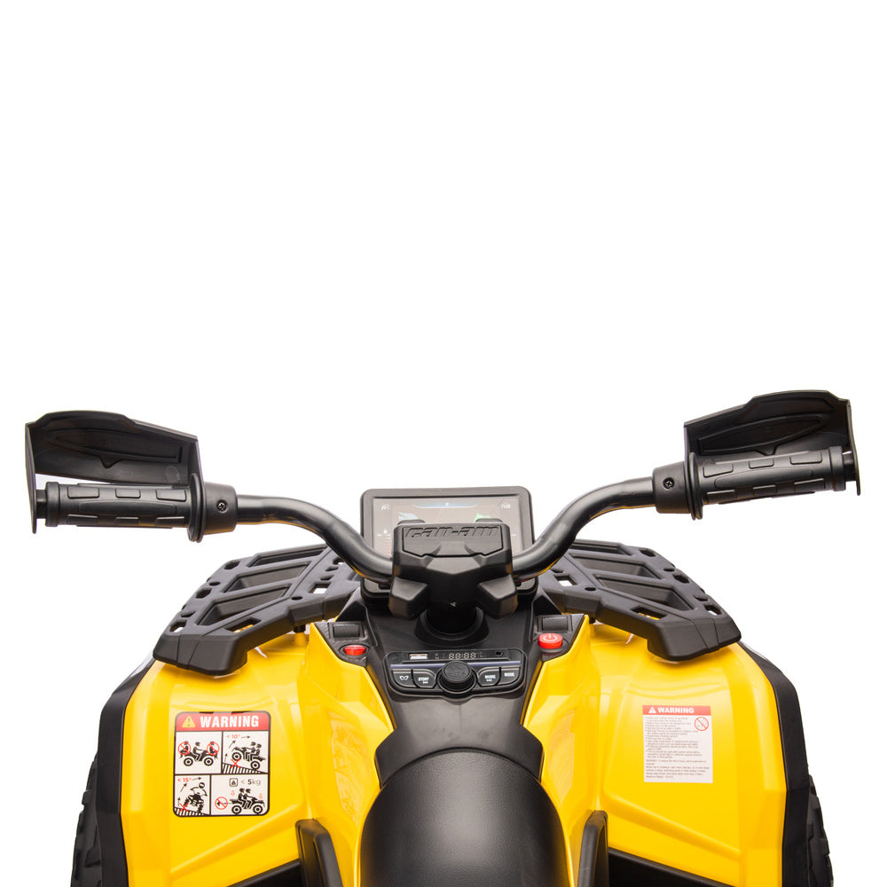 Elektrinis vienvietis keturratis vaikams Can Am Outlander 4x4 DK-CA005, geltonas