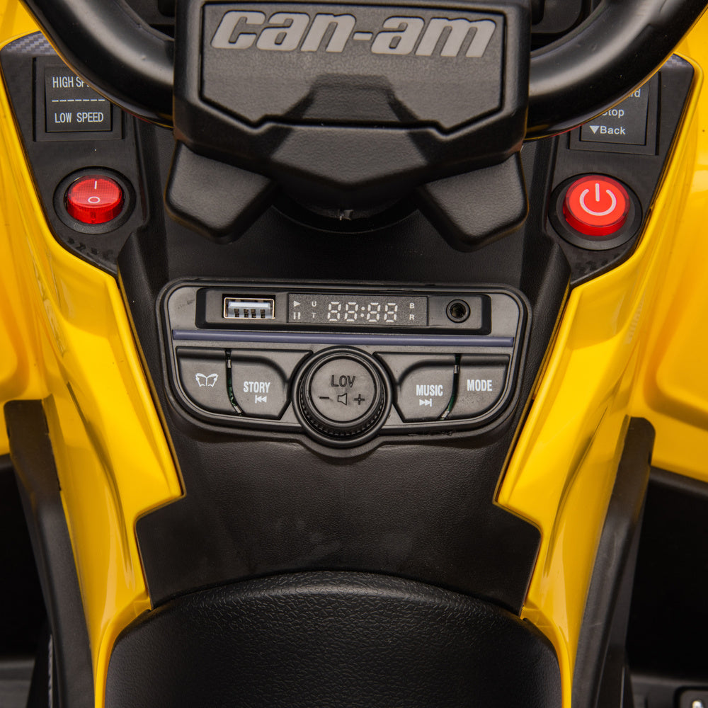 Elektrinis vienvietis keturratis vaikams Can Am Outlander 4x4 DK-CA005, geltonas