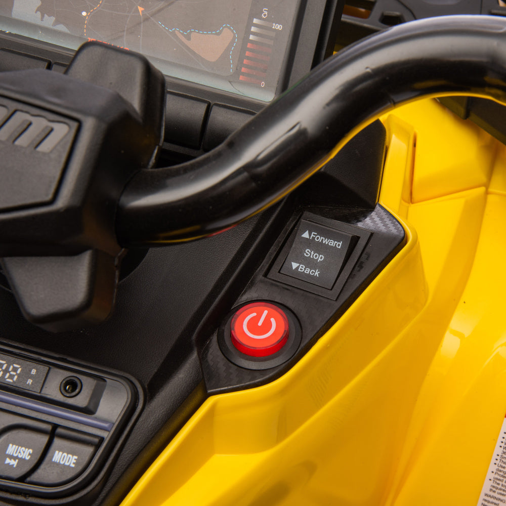 Elektrinis vienvietis keturratis vaikams Can Am Outlander 4x4 DK-CA005, geltonas