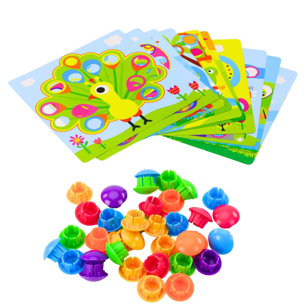 Kūrybinė mozaikinė dėlionė vaikams su 12 lentelių