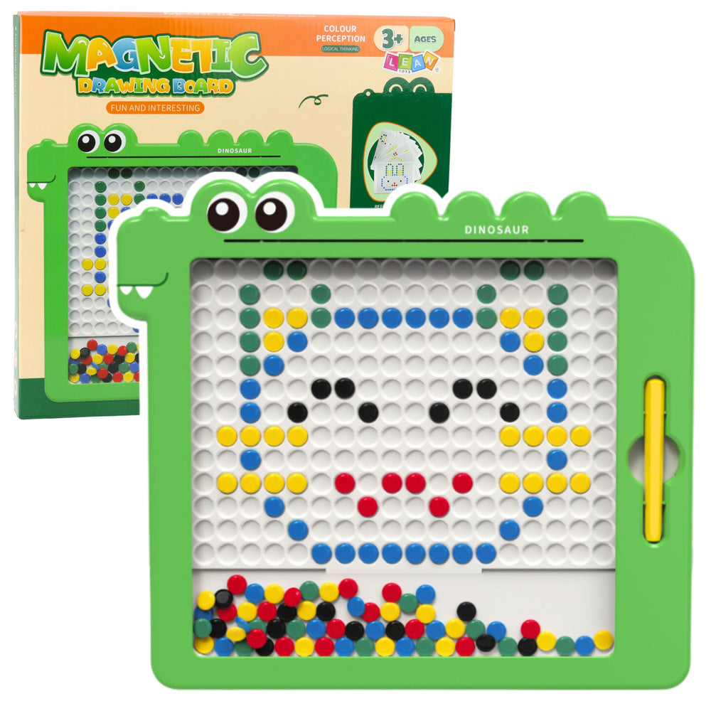 Magnetinė, dinozauro formos lenta „Mozaika“ su priedais, žalia