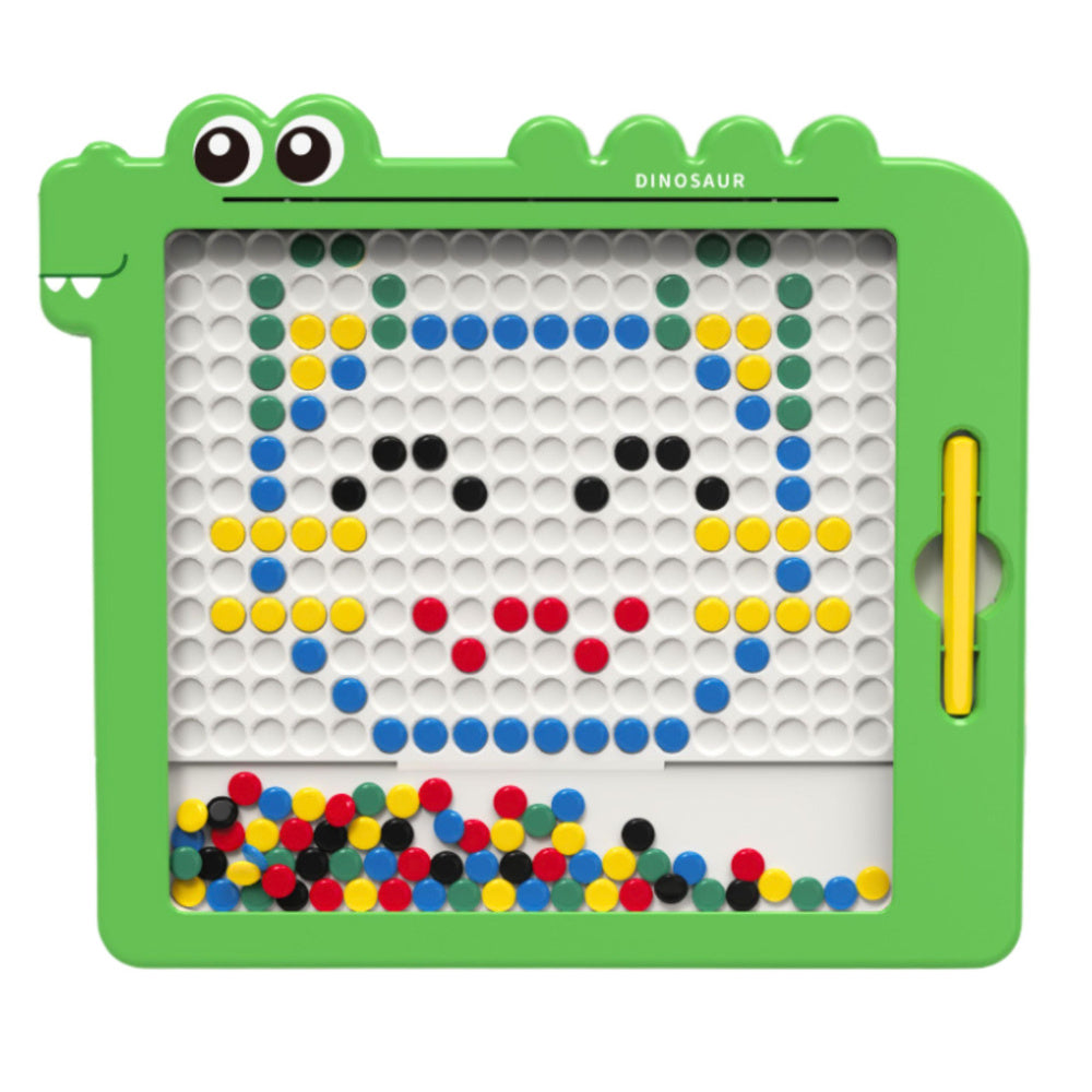 Magnetinė, dinozauro formos lenta „Mozaika“ su priedais, žalia