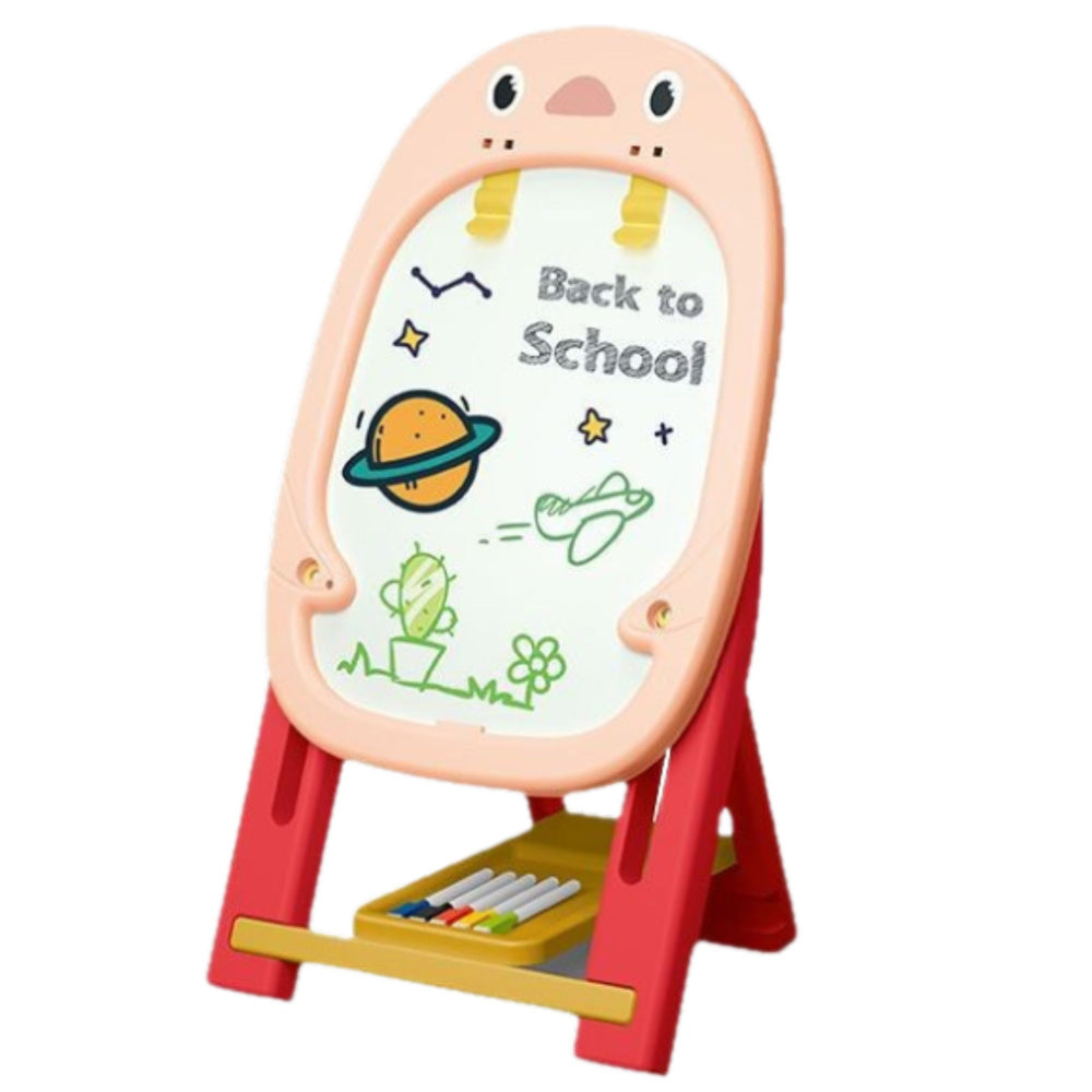 Dvipusė magnetinė lenta su žaidimais ir priedais 56 el., rožinė