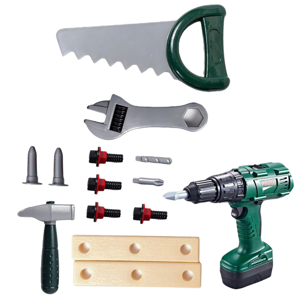 Jaunojo meistro įrankių rinkinys dėžutėje su elektriniu atsuktuvu 14 el.