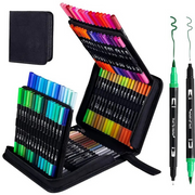 Spalvotų dvipusių vandeniui atsparių rašiklių rinkinys, 120 vnt.