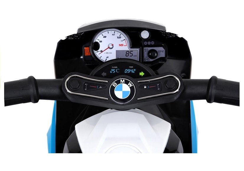 Elektrinis triratis motociklas vaikams BMW S1000RR, mėlynas