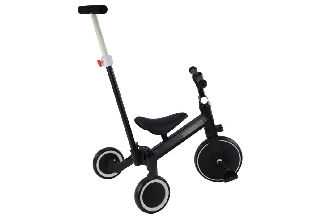 Triratukas su rankena PRO50 vaikams 2in1, juodas