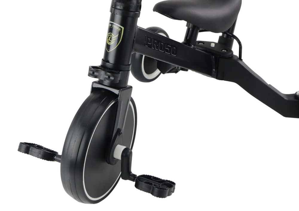 Triratukas su rankena PRO50 vaikams 2in1, juodas