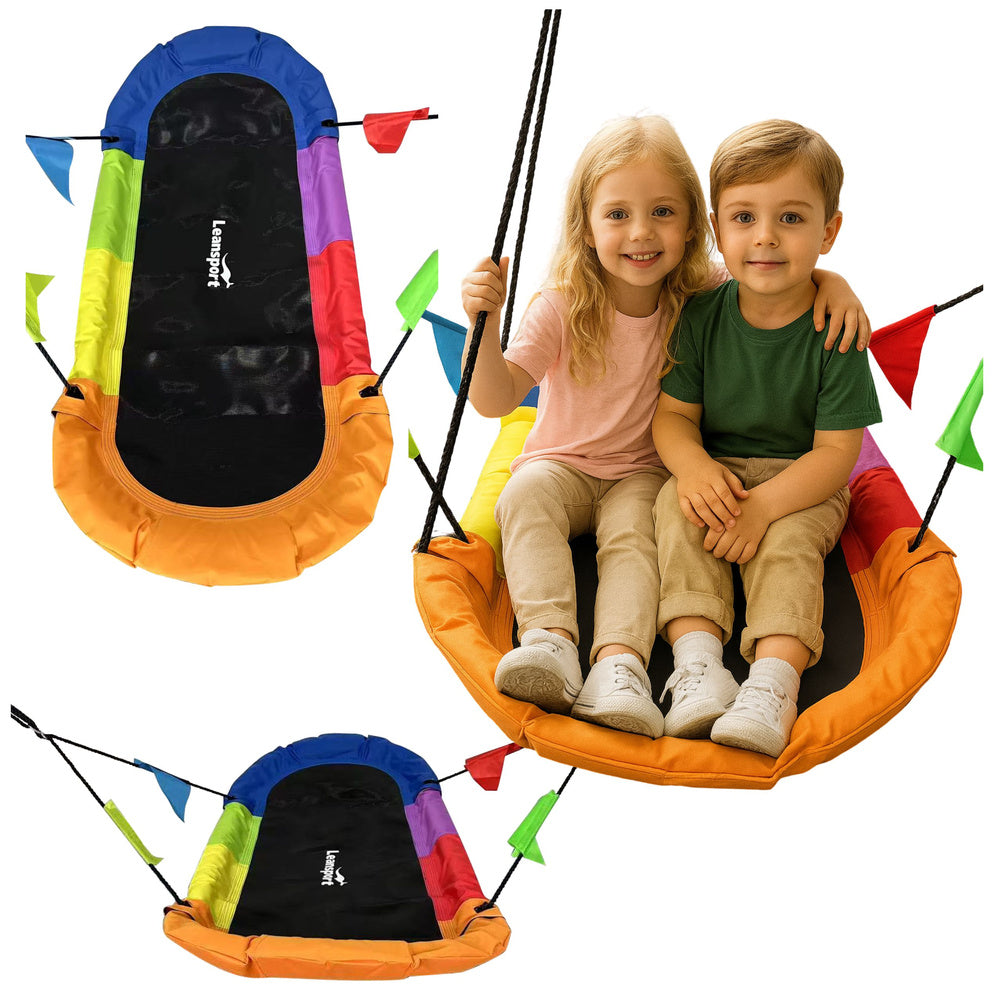 Sodo sūpynės vaikams „Gandro lizdas“ 167x75cm, spalvotos