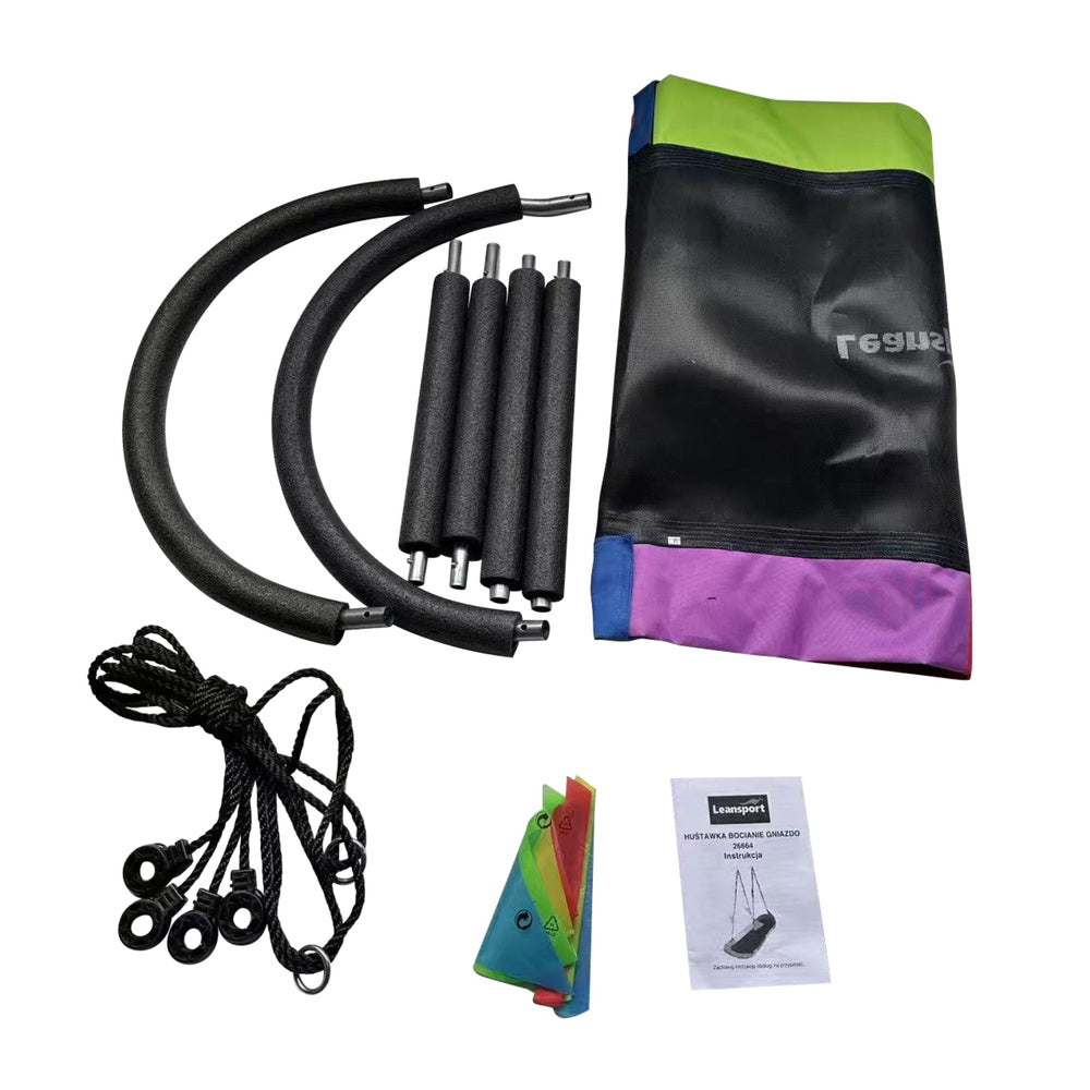 Sodo sūpynės vaikams „Gandro lizdas“ 167x75cm, spalvotos