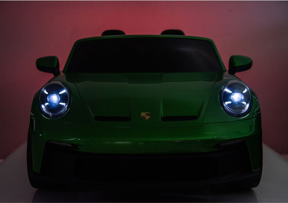 Dvivietis vaikiškas elektromobilis vaikams Porsche GT3 24V, žalias