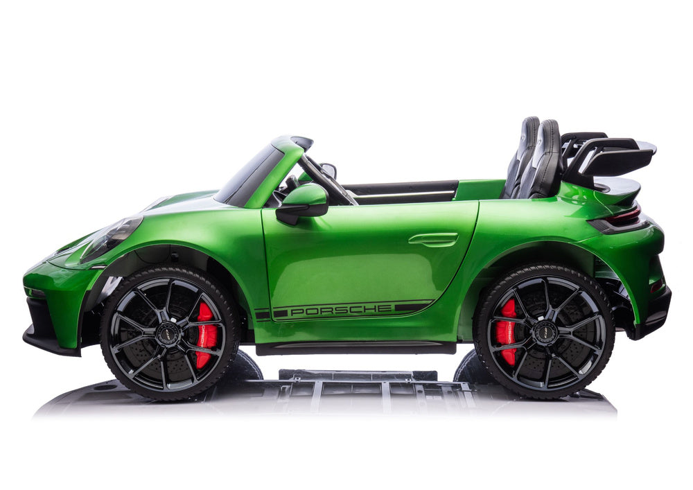 Dvivietis vaikiškas elektromobilis vaikams Porsche GT3 24V, žalias