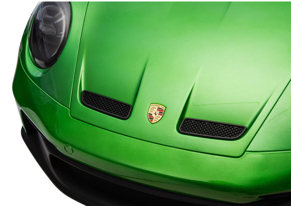 Dvivietis vaikiškas elektromobilis vaikams Porsche GT3 24V, žalias