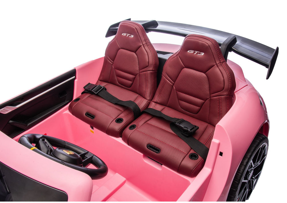 Dvivietis vaikiškas elektromobilis vaikams Porsche GT3 24V, rožinis