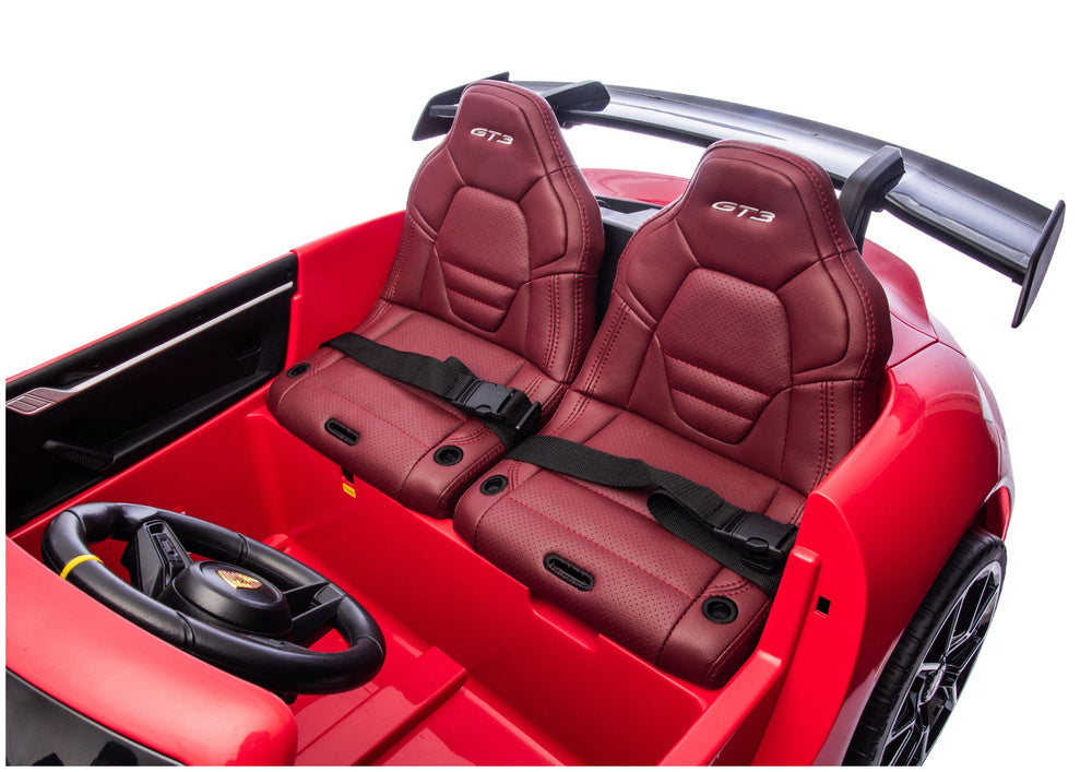 Dvivietis vaikiškas elektromobilis vaikams Porsche GT3  24V, raudonas