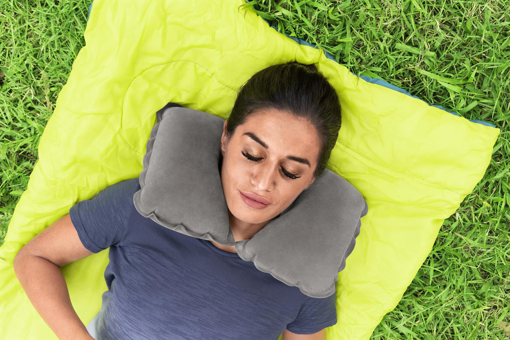 Pripučiama kelioninė pagalvė 46x28cm, pilka, Bestway 67006