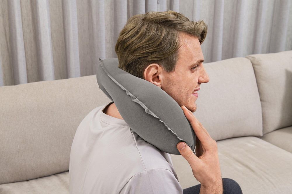 Pripučiama kelioninė pagalvė 46x28cm, pilka, Bestway 67006