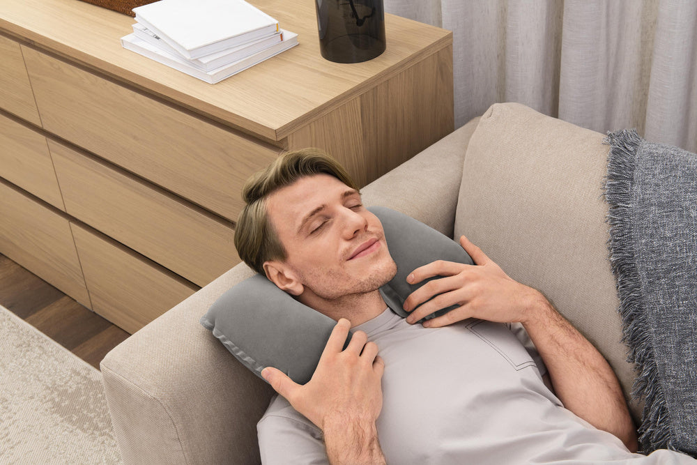 Pripučiama kelioninė pagalvė 46x28cm, pilka, Bestway 67006