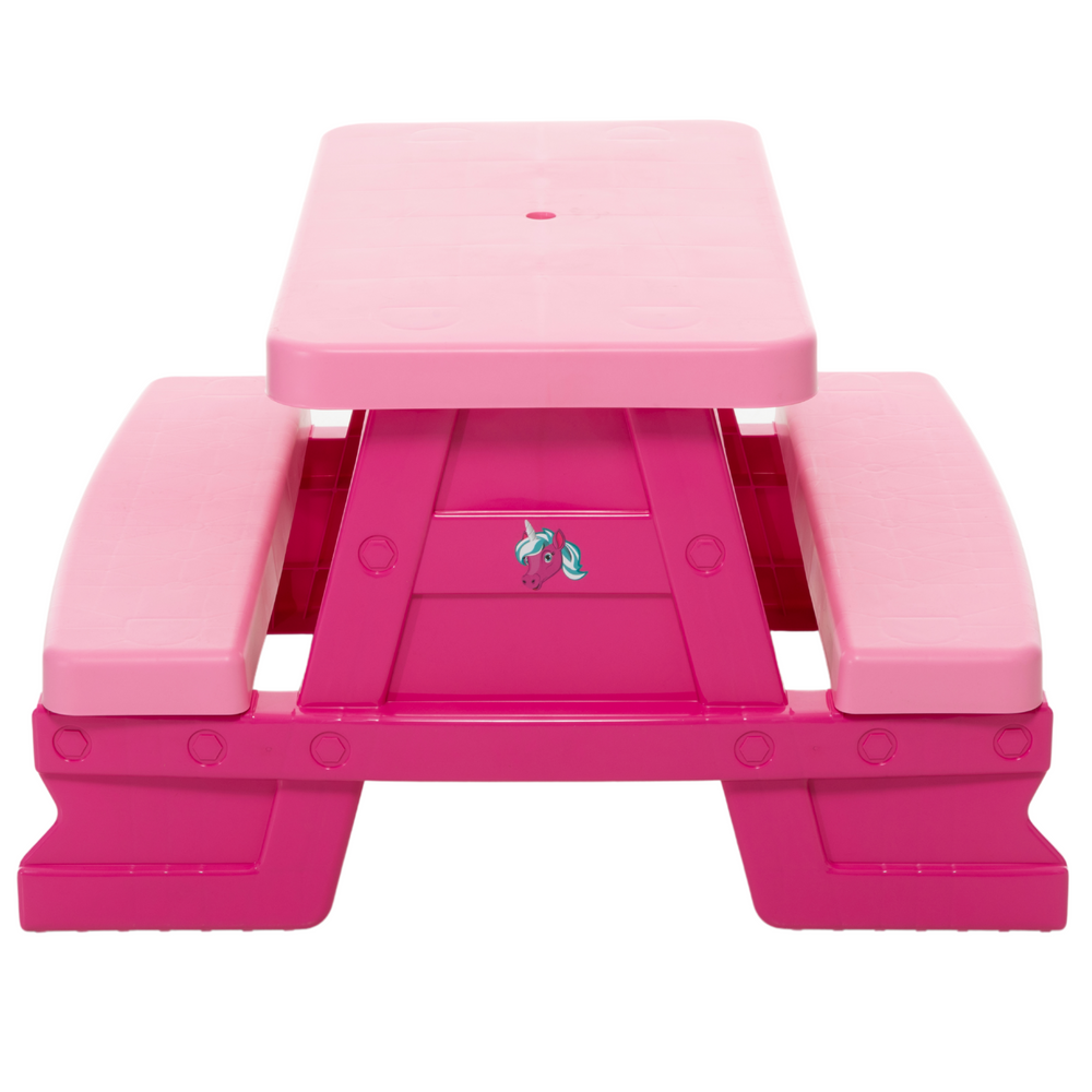 Sodo stalo komplektas su suolais vaikams „Dorex Blue“, rožinis