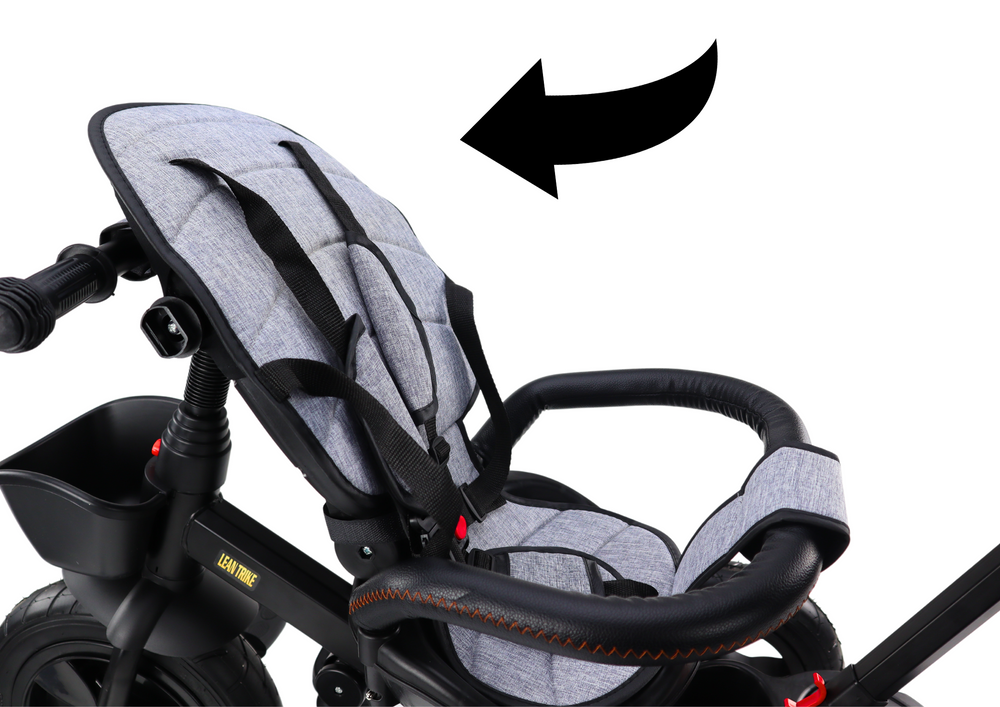 Vaikiškas triratukas PRO550 su stogeliu ir pasukama sėdyne, pilkas