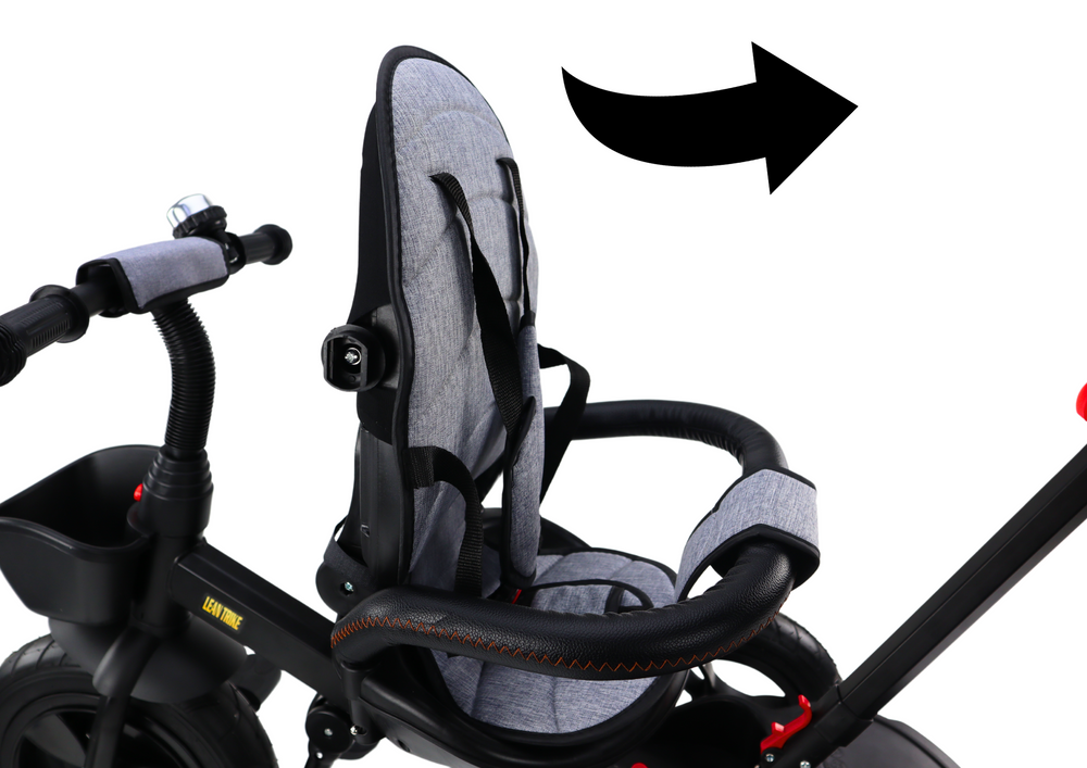 Vaikiškas triratukas PRO550 su stogeliu ir pasukama sėdyne, pilkas