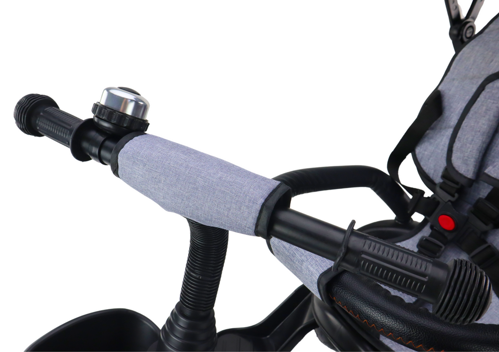 Vaikiškas triratukas PRO550 su stogeliu ir pasukama sėdyne, pilkas