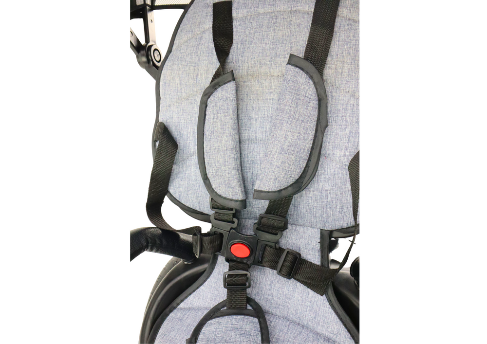 Vaikiškas triratukas PRO550 su stogeliu ir pasukama sėdyne, pilkas