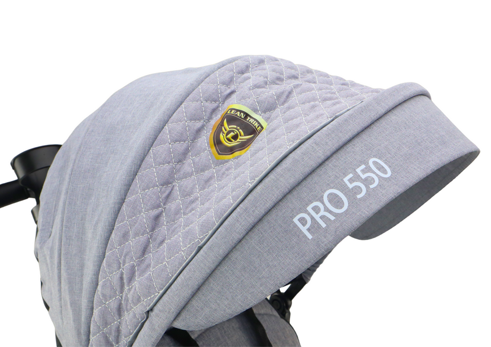 Vaikiškas triratukas PRO550 su stogeliu ir pasukama sėdyne, pilkas