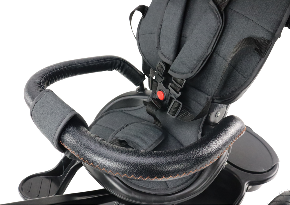 Vaikiškas triratukas PRO550 su stogeliu ir pasukama sėdyne, juodas