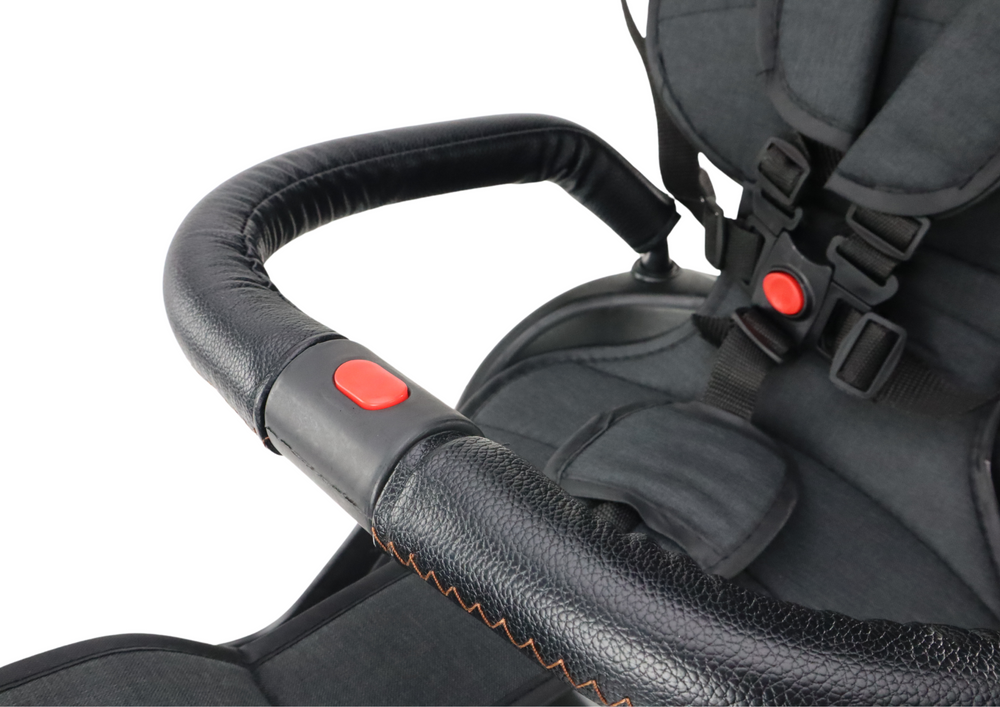 Vaikiškas triratukas PRO550 su stogeliu ir pasukama sėdyne, juodas