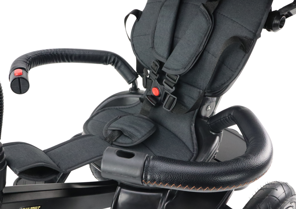 Vaikiškas triratukas PRO550 su stogeliu ir pasukama sėdyne, juodas