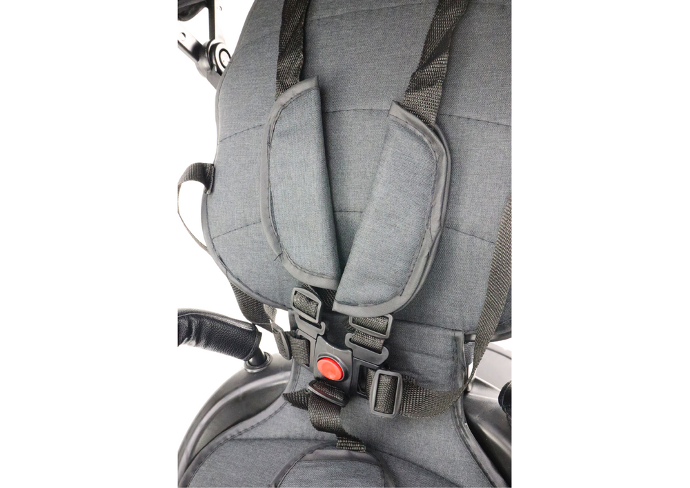 Vaikiškas triratukas PRO550 su stogeliu ir pasukama sėdyne, juodas