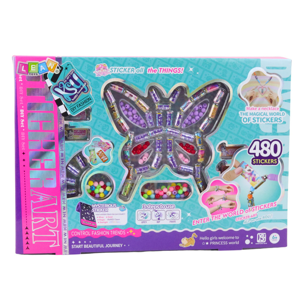 Kūrybinis papuošalų gamybos rinkinys vaikams „Beads 480 Stickers“