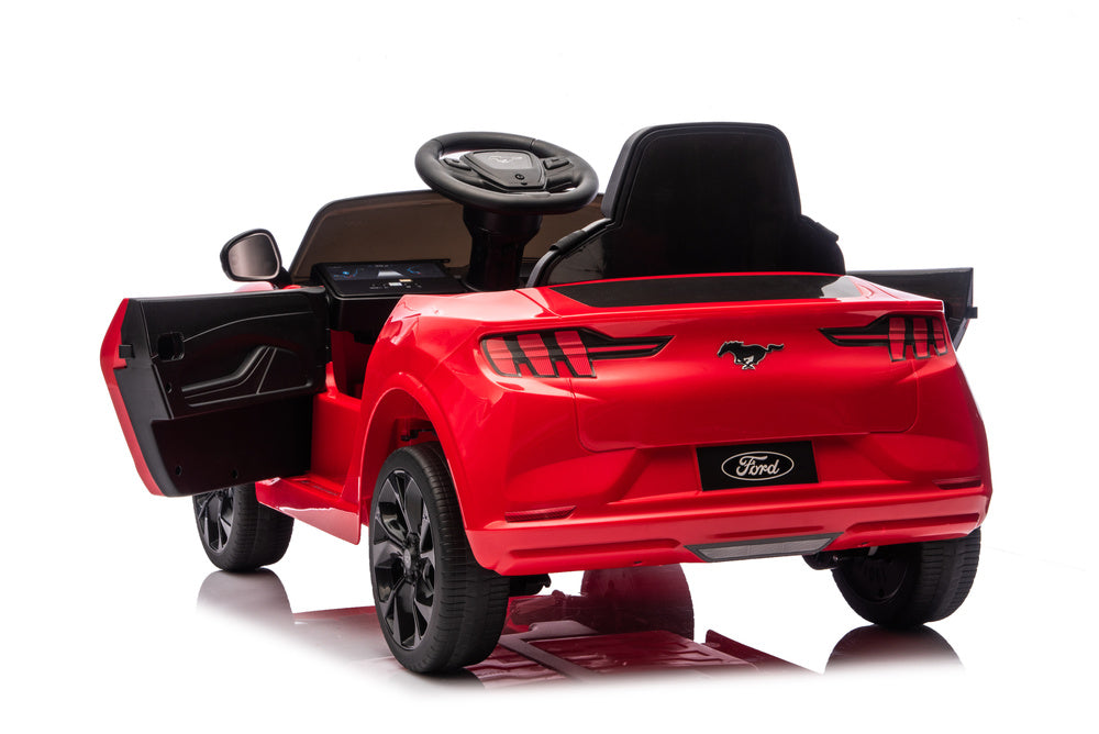 Vienvietis vaikiškas elektromobilis vaikams Ford Mustang Mach-E 24V, raudonas