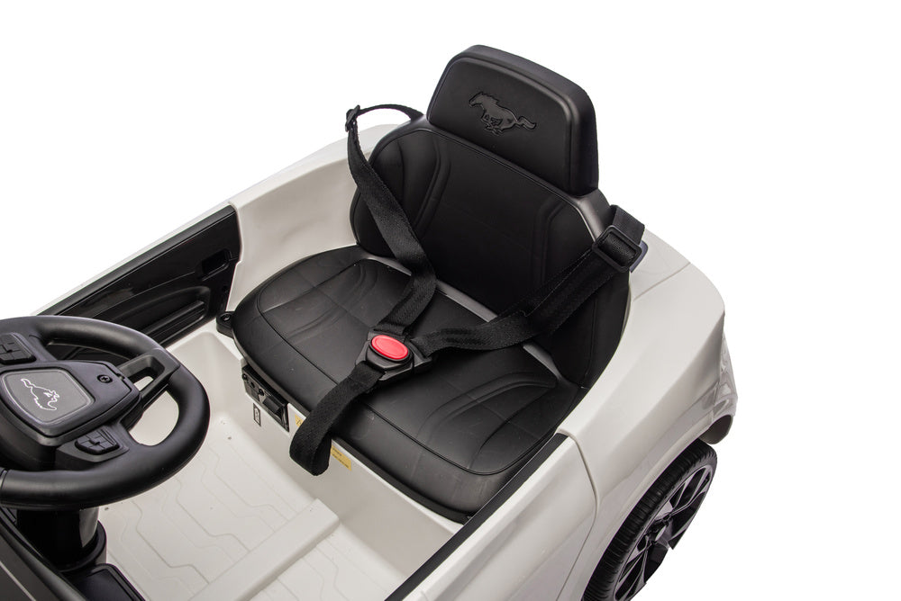 Vienvietis vaikiškas elektromobilis vaikams Ford Mustang Mach-E 24V, baltas