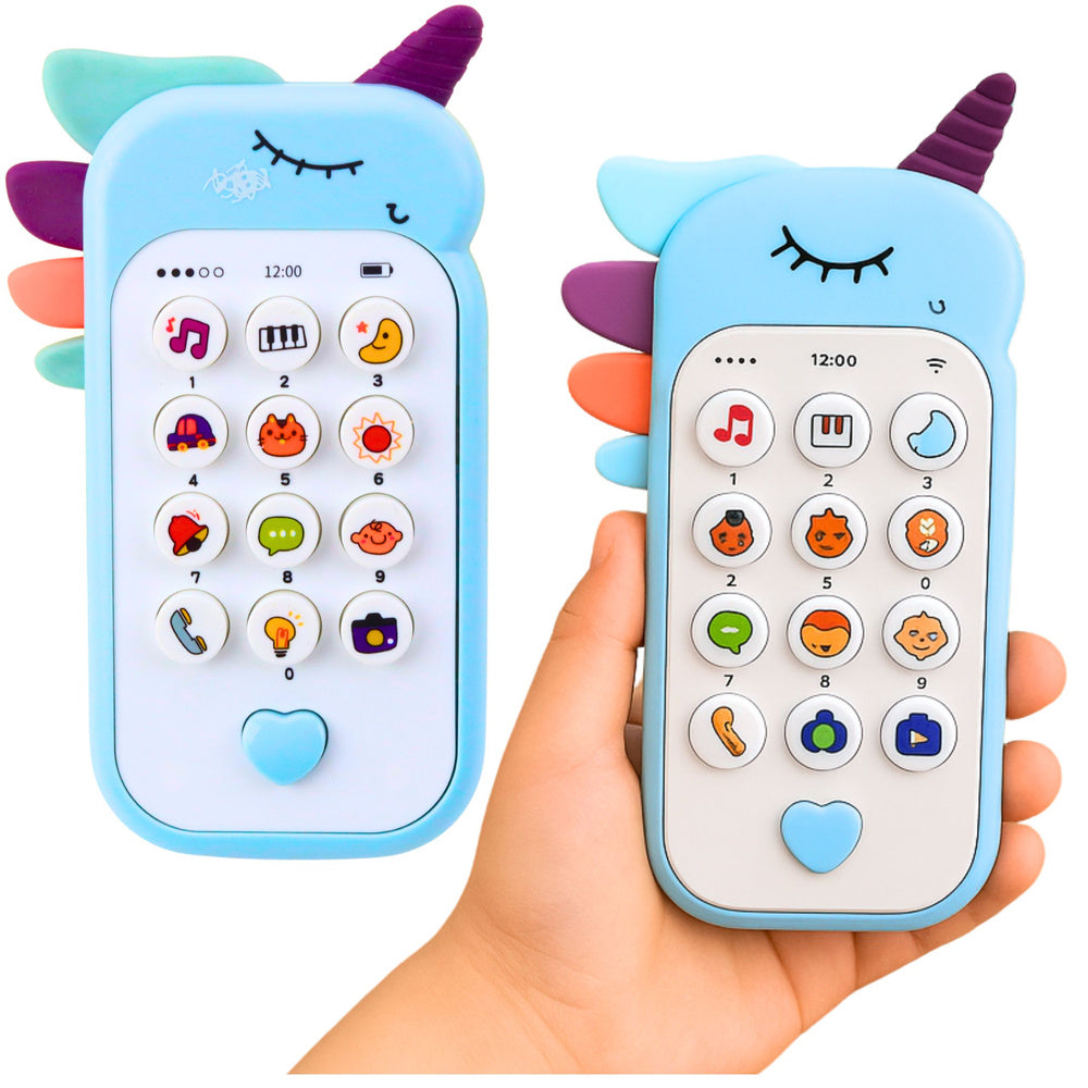 Interaktyvus mokomasis telefonas vaikams, mėlynas