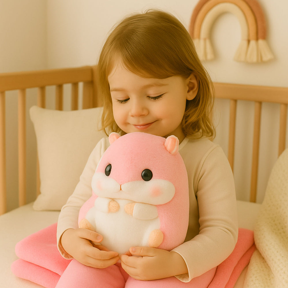 Jūrų kiaulytės rankų šildytuvas-antklodė 3in1 35 cm, rožinė