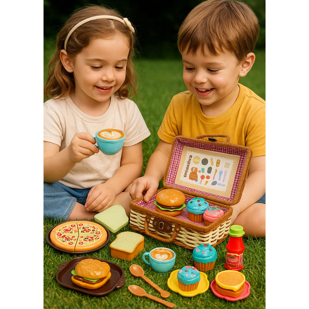 Pikniko rinkinys vaikams „Austas krepšelis“ 33 vnt.