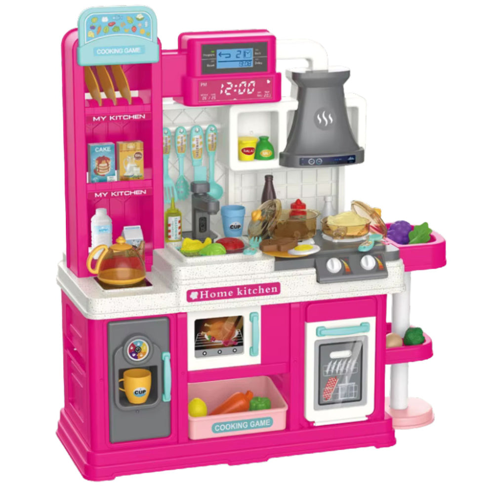 Žaislinė virtuvėlė su garso, šviesos ir garų efektais 64 vnt., rožinė