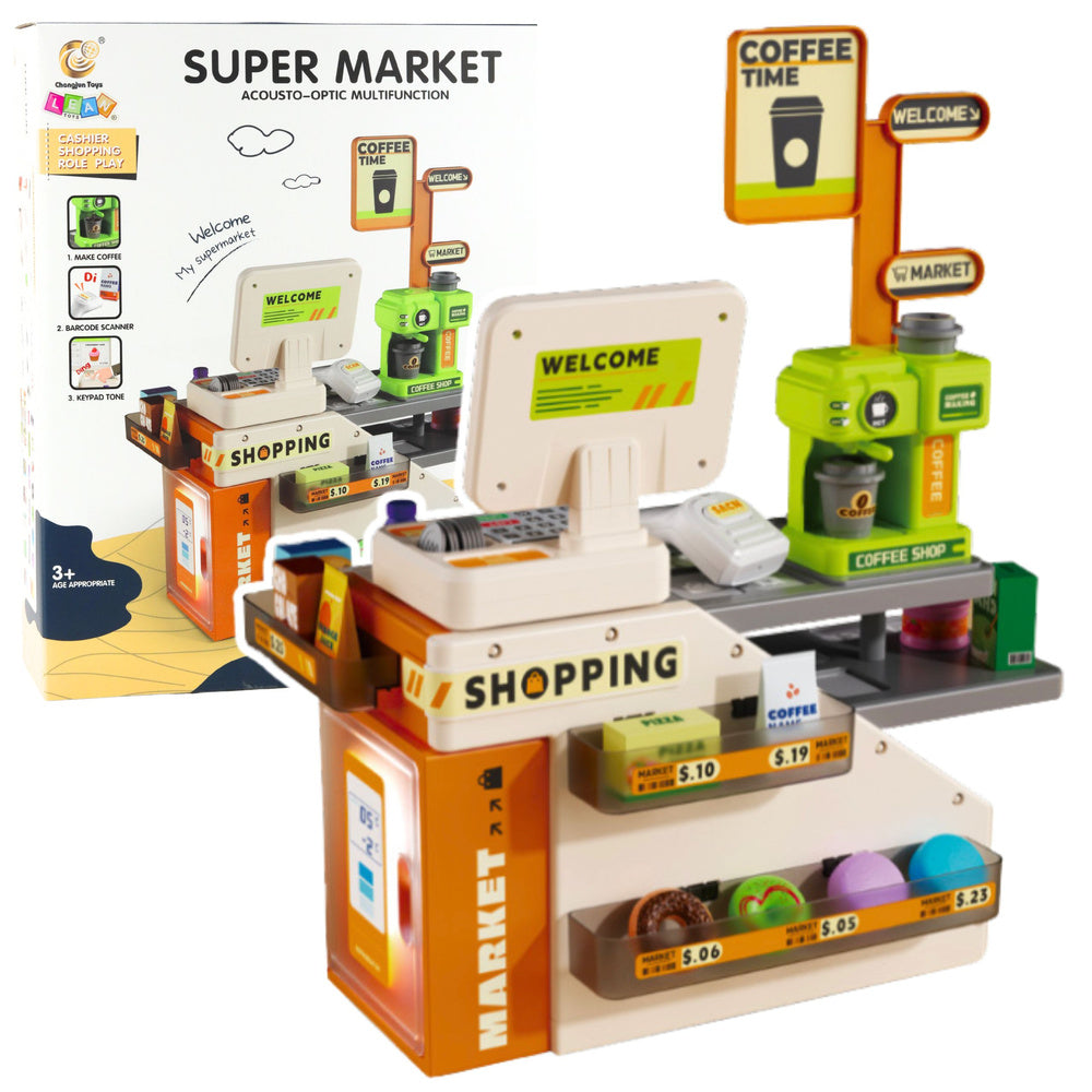 Interaktyvus kasos aparatas su kavos aparatu ir priedais 70 vnt.