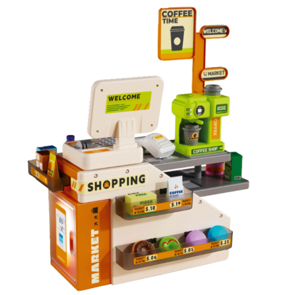 Interaktyvus kasos aparatas su kavos aparatu ir priedais 70 vnt.